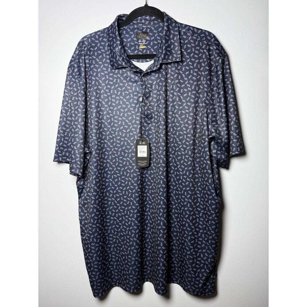 Greg Norman Navy Group Play Dry Men’s  XXL  POLO Abstract Pattern Golf NEW